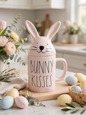 🆕 Rae Dunn Bunny Kisses Topper Mug
